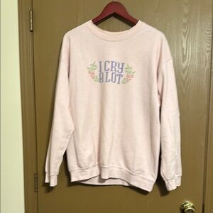 I Cry Alot Pink Crew Neck Sweater Soft Everyday-Colleen Ballinger Merch